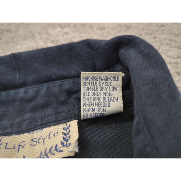 Life Style Button Up Shirt Womens Small Safari Embroidered Zebra Button Up Linen - Picture 3 of 6